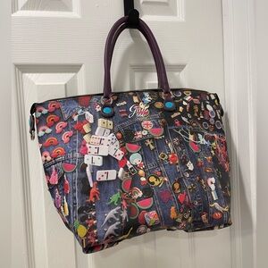 Gabs Multicolor Denim Print Tote Bag really unique and cool looking!